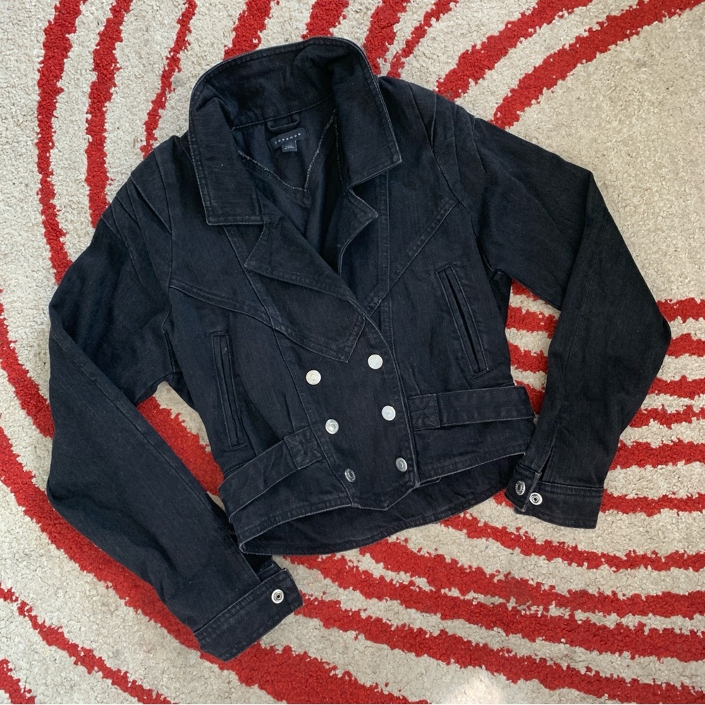 TOPSHOP BLACK DENIM BIKER JACKET